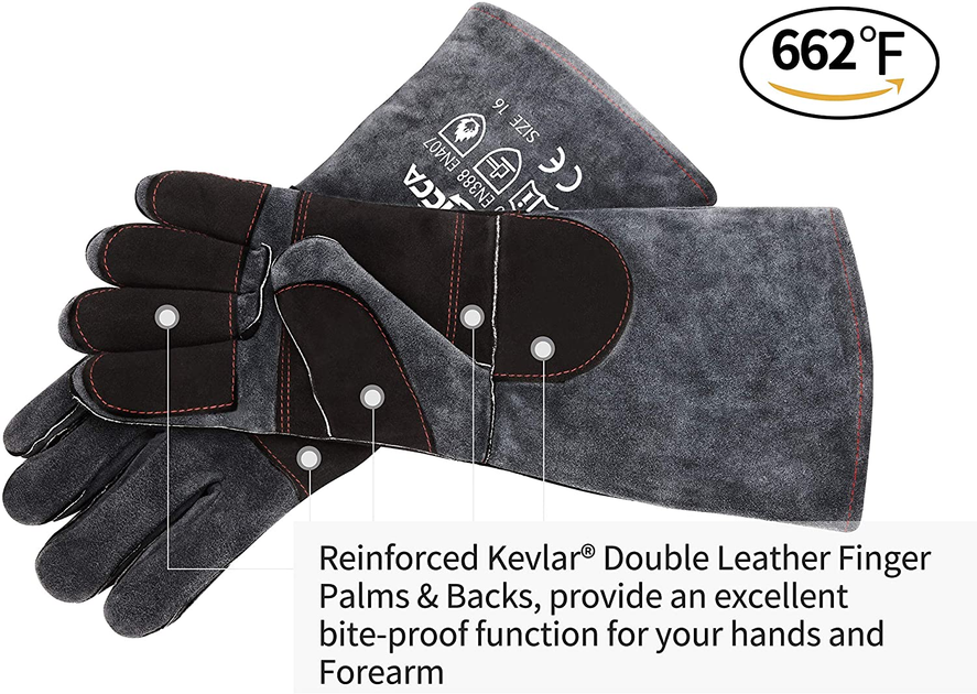 Raptor Handling Gloves - Kevlar Lined for Handling Large Animals