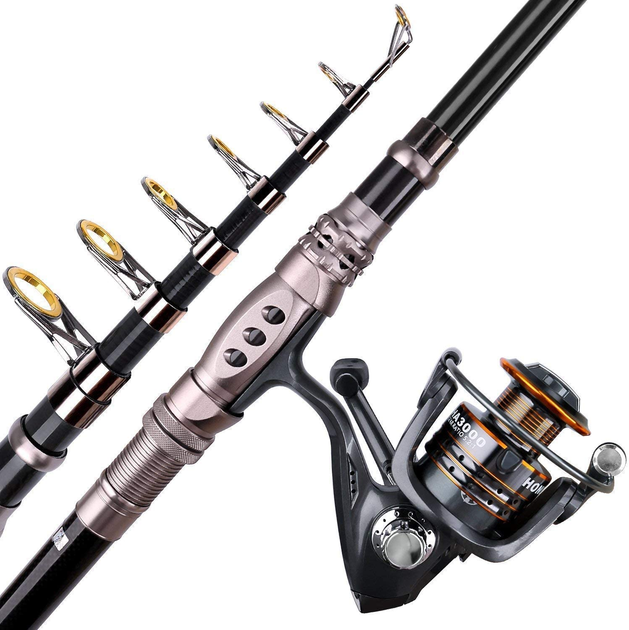 Fishing Rod and Reel Combos Set,Carbon Fiber Telescopic Fishing Pole with  Spinning Reels Sea Saltwater Freshwater Kit Fishing Rod Kit : :  Sports & Outdoors