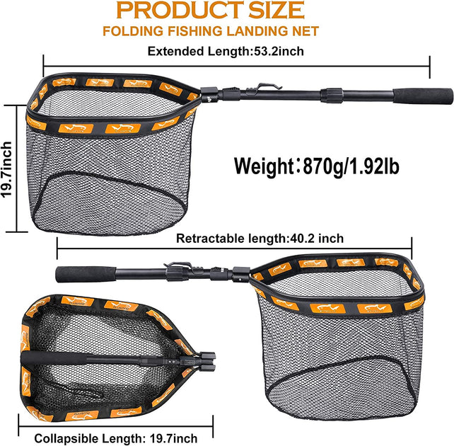 Buy PLUSINNO Fishing Net Fish Landing Net, Foldable Collapsible