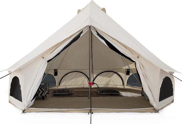 WHITEDUCK Avalon Canvas Bell Tent - Luxury All Season Tent for Camping & Glamping Made from Premium & Breathable 100% Cotton Canvas W/Stove Jack, Mesh