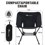 MOON LENCE Camping Chair, Compact Backpacking Chair, Portable Folding Chair, Beach Chair with Side Pocket, Lightweight, 400 lbs, Heavy Duty for Backpacking, Hiking