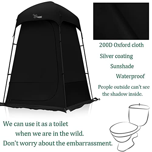 Outdoor Shower Tent Changing Room Privacy Portable Camping Shelters (Black)