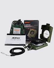 AOFAR Military Compass AF-4074 Camo for Hiking,Lensatic Sighting Waterproof,Durable,Inclinometer for Camping,Boy Scount,Geology Activities Boating