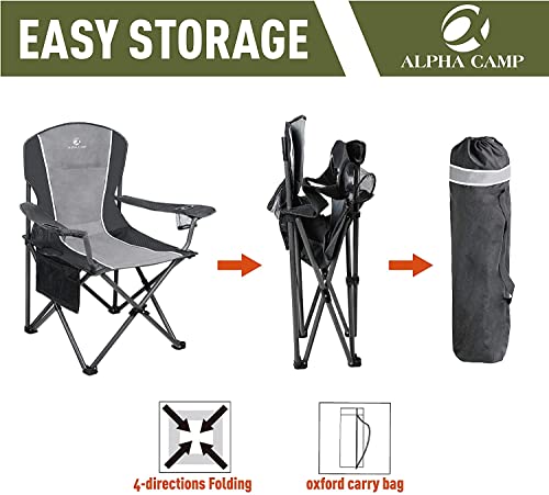 ALPHA CAMP Oversized Camping Folding Chair Heavy Duty Steel Frame Supp –  USA Camp Gear