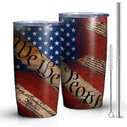 Tumbler for Men American Flag We The People Patriotic Coffee Tumbler for Mens 20 oz Vacuum Insulated Stainless Steel Travel Mug Gifts