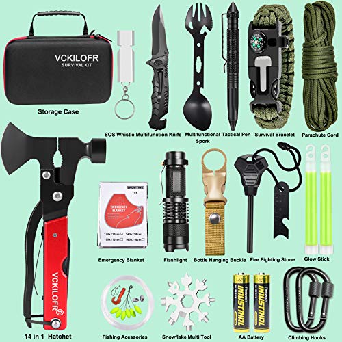  Emergency Survival kits, 65 pcs in 1 Survival Gears with First  Aid Compass Knife Tactical Tools Cool Gadgets for Outdoor Camping Hiking  Biking Home Gifts Ideas for Men Husband Boyfriend Dad