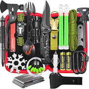 Gifts for Men Dad Husband Fathers, Camping Survival Gear and Equipment Kit 32 in 1, Cool Gadgets Christmas Birthday Gift Ideas for Him Boyfriend, Emergency Outdoor Fishing Hiking Accessories