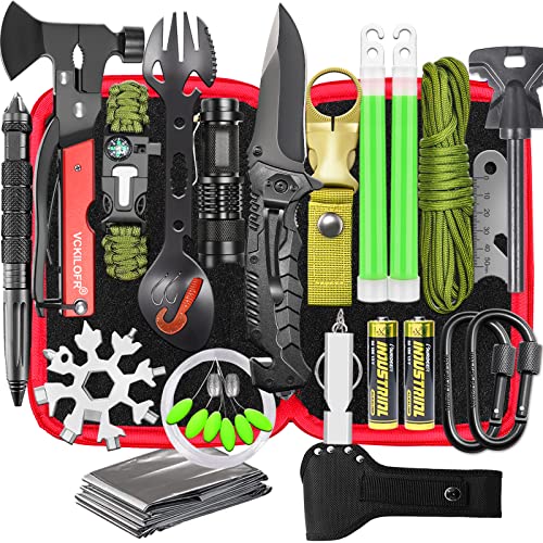 35 in 1 Survival Kit, Gifts for Dad Men Husband, Powerful Survival