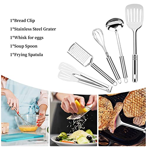 Camping Cooking Utensils Set, Stainless Steel Grill Tools, Camping BBQ Cookware Gear and Equipment for Travel Tenting RV Van Picnic Portable Kitchen Essentials Accessories (Black-16 PCS)