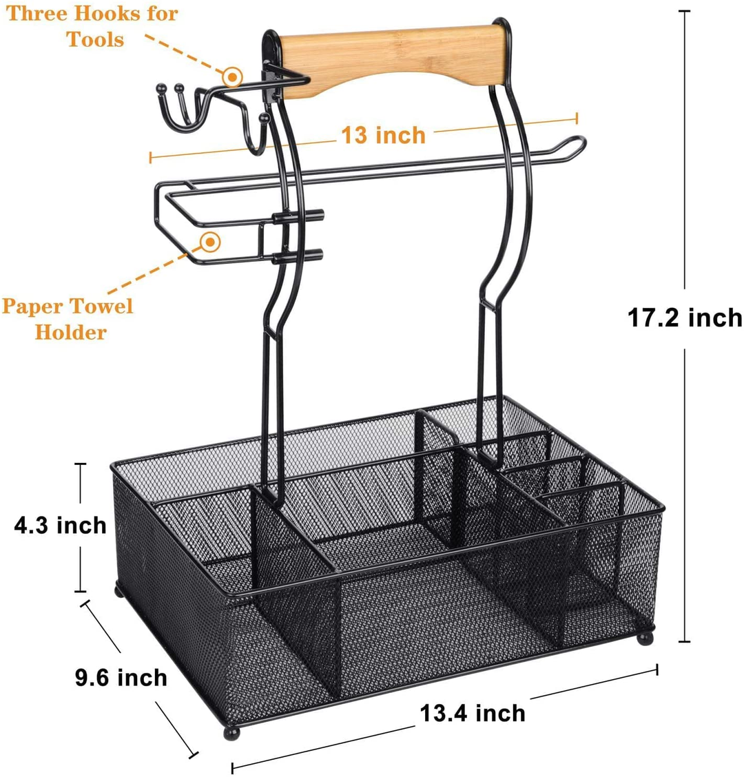 Picnic Grill Caddy, BBQ Caddy with Paper Towel Holder, Fits orders Utensils & Condiment