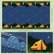 Camping Party Tablecloth Adventure Camp Out Design Plastic Rectangular Picnic Hiking Camper Tablecover for Campfire Forest Nature Birthday Party Decorations (2 Pieces)
