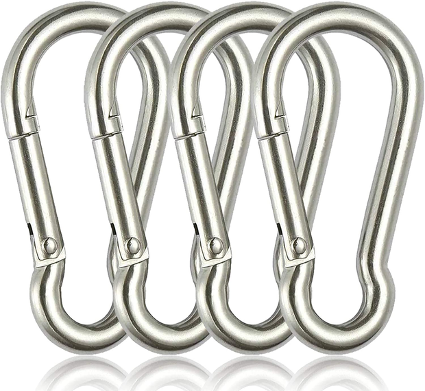  10 PCS M10 Spring Snap Hook Heavy Duty 4 Inch 304 Stainless  Steel Carabiner Clip 760lbs Capacity Keychain Quick Links, 10mm Quick  Carabiner Clips for Backpack, Hammocks, Camping and Swing 