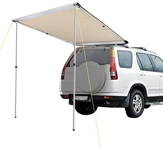 Yescom 4.6X6.6' Car Side Awning Rooftop Pull Out Tent Shelter Pu2000Mm UV50+ Shade SUV Outdoor Camping Travel Beige