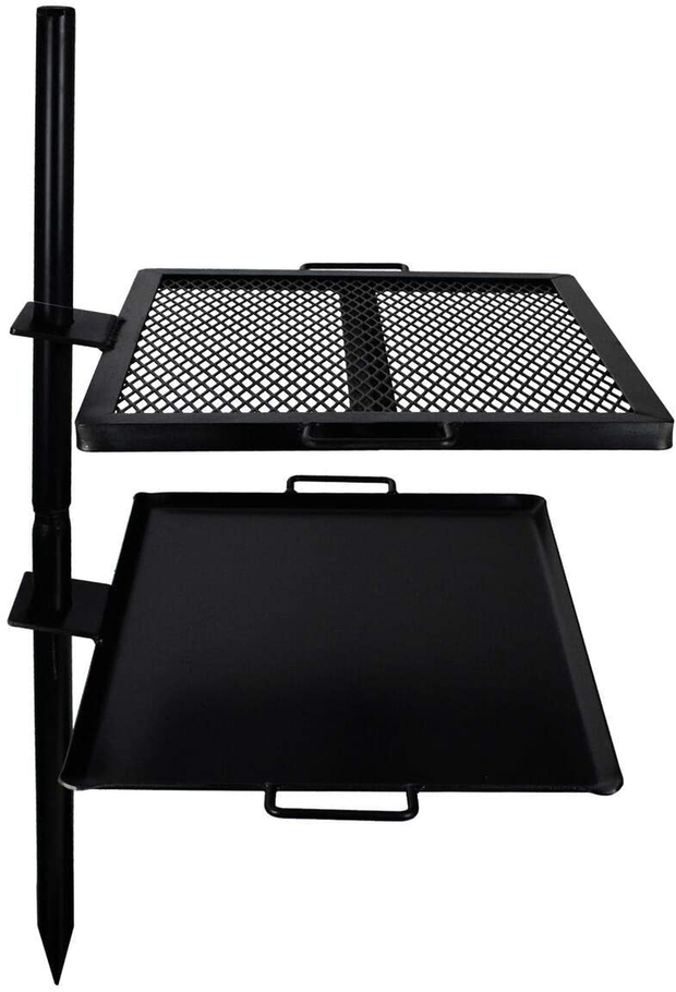 Gamemaker Open Fire Cooking Grill & Skillet Combo | Portable Camping Cooking Grill for Cooking on Firepits, Outdoor Fire Rings, Open Flame Cooking & Campfires