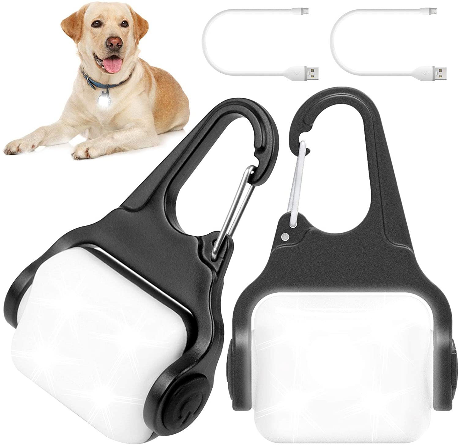 Dog Lights for Night Walking Clip on USB Rechargeable Dog Collar