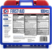Be Smart Get Prepared 100 Piece First Aid Kit: Clean, Treat, Protect Minor Cuts, Scrapes. Home, Office, Car, School, Business, Travel, Emergency, Survival, Hunting, Outdoor, Camping & Sports