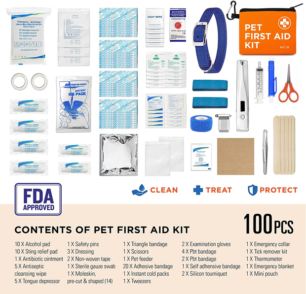 ARCA PET Cat & Dog First Aid Kit Home Office Travel Car Emergency Kit Pet Travel Kit