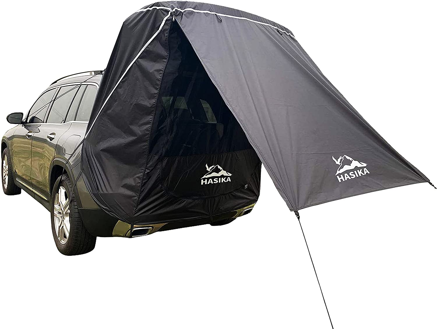 Hasika Tailgate Shade Awning Tent for Car Camping Road Trip Essentials Midsize to Full Size SUV Van Waterproof 3000mm UPF 50+ Black (Small)