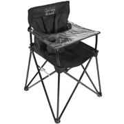 Ciao! Baby Portable High Chair for Babies and Toddlers, Fold up Outdoor Travel Seat with Tray and Carry Bag for Camping, Picnics, Beach Days, Sporting Events, and More (Black)