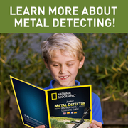 NATIONAL GEOGRAPHIC Junior Metal Detector –Adjustable Metal Detector for Kids with 7.5" Waterproof Dual Coil, Lightweight Design Great for Treasure Hunting Beginners , Black