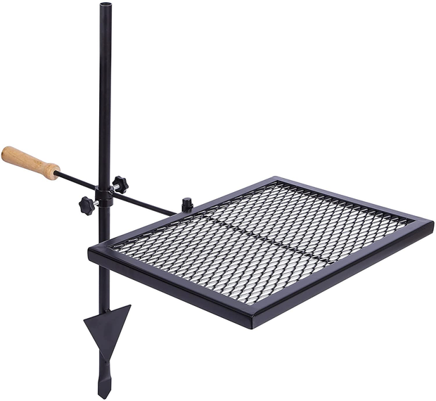 REDCAMP Swivel Campfire Grill Heavy Duty Steel Grate, over Fire Camp Grill with Carrying Bag for Open Flame Cooking