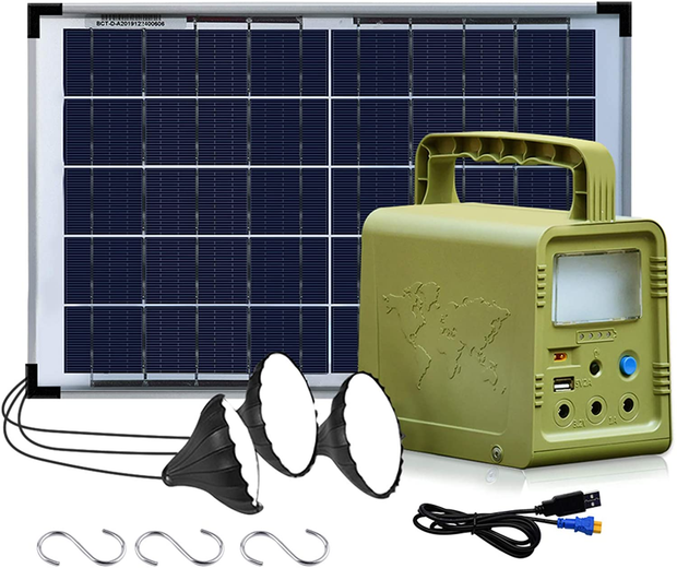 ECO-WORTHY 84Wh Portable Power Station, Solar Generator with 18W Solar Panel, Flashlights, Camp Lamps with Battery, USB DC Outlets, for Outdoor Camping, Home Emergency Power Supply, Hurricane, Fish