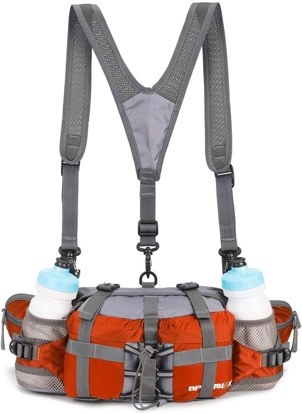 LWITHSZG Outdoor Fanny Pack Hiking Fishing Waist bag 2 Water Bottle Holder Lumbar  Pack Waterproof Adjustable Waist Bag 