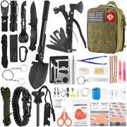  Survival Kit 256 in 1, First Aid Kit Survival Gear Tools  Trauma Kit with Molle Pouch for Outdoor, Camping, Hunting, Hiking,  Earthquake, Home, Office, Gifts for Men Dad Husband Women (