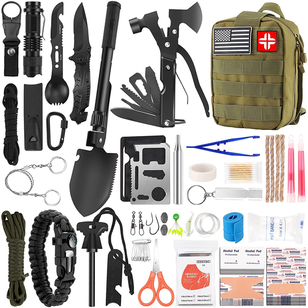 Survival Kit First Aid Kit for Camping Hiking Military Emergency Hunting  Fishing
