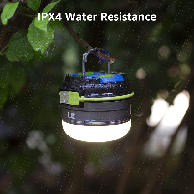 LE LED Camping Lantern Rechargeable, 280LM, 3 Light Modes, Power Bank, Waterproof, Perfect Mini Flashlight with Magnetic Base for Hurricane Emergency, Outdoor, Hiking, Home and Car