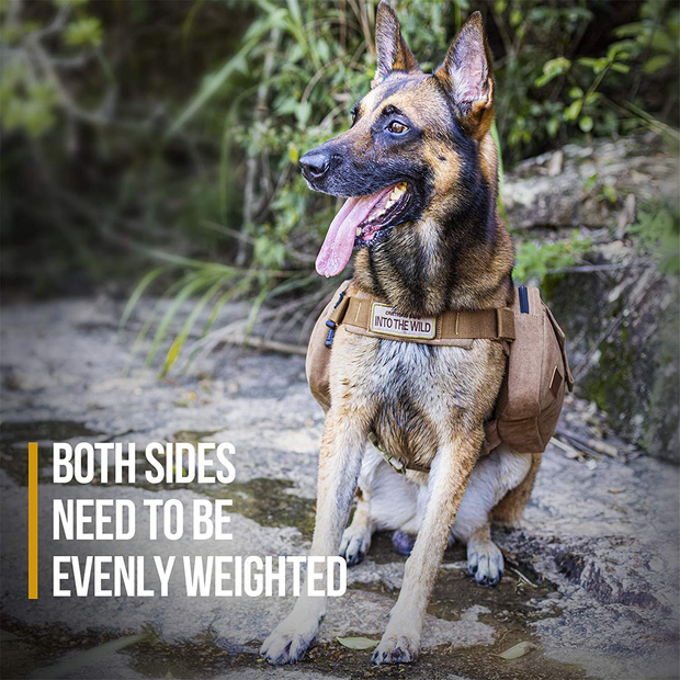 Onetigris Dog Pack Hound Travel Camping Hiking Backpack Saddle Bag Rucksack for Medium & Large Dog (Brown, Large)