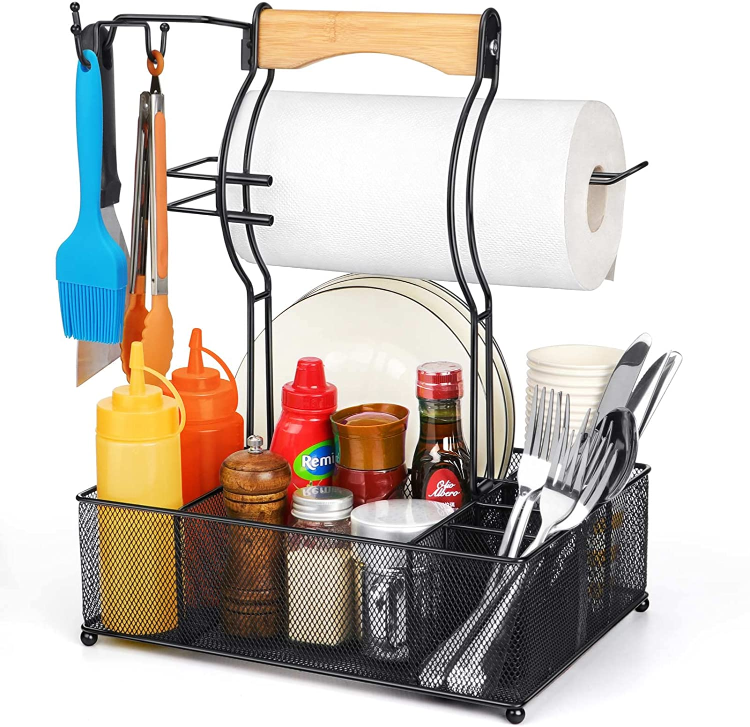 Rustic Kitchen Multi-Use Caddy & Paper Towel Holder