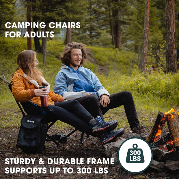 CLIQ Camping Chair - Most Funded Portable Chair in Crowdfunding History. | Bottle Sized Compact Outdoor Chair | Sets up in 5 Seconds | Supports 300Lbs | Aircraft Grade Aluminum