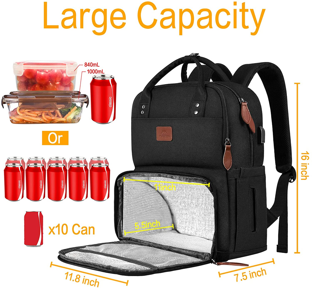 Lunch Backpack Insulated Cooler Backpacks with USB Port 15.6 Inch Co USA Camp Gear