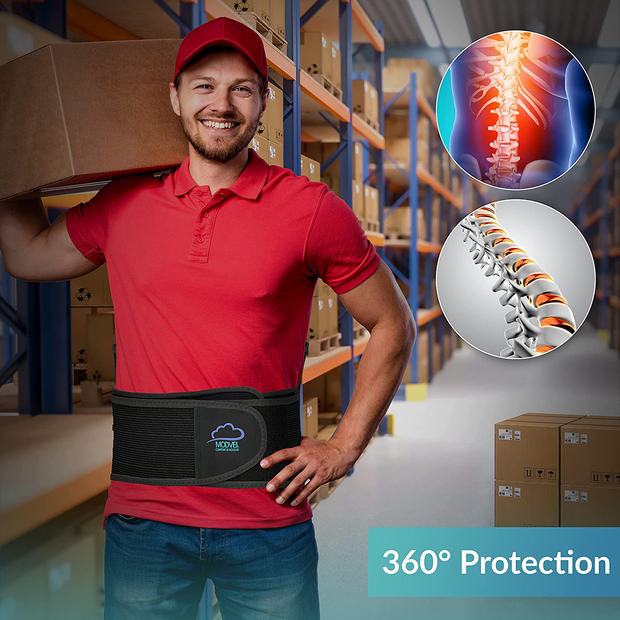 MODVEL Back Brace - Immediate Relief from Back Pain, Herniated Disc, Sciatica, Scoliosis | FSA or HSA Eligible | Breathable Waist Lumbar Lower Back Support Belt with Removable Pad.