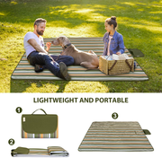 DEETIK Large Picnic Blanket for Indoor and Outdoor,79" X 77" Sandproof Waterproof Windproof Material, Mat for Beach, Travel, Camping, Hiking, Machine Washable, Foldable, - Green Stripes Themed