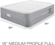 Brookstone Innovations Perfect Air Bed with Built-In Switch Automatically Inflates & Deflates - Includes Fitted Sheet and Carrying Case - Full Size Mattress - 24" Height