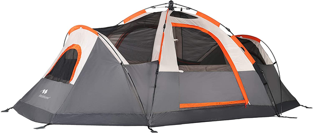Mobihome 6 Person Tent Family Camping Quick Setup, Instant Extended Pop up Dome Tents Outdoor, with Water-Resistant Rainfly and Mesh Roofs & Door & Windows - 13.5' X 7'