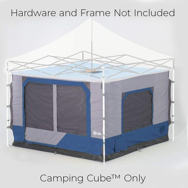 E-Z up Camping Cube 6.4, Converts 10' Straight Leg Canopy into Camping Tent, Royal Blue