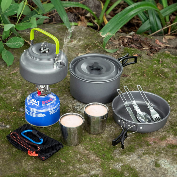 Camping Cookware Mess Kit Portable Outside Camping Cooking