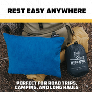 Wise Owl Outfitters Camping Pillow - Essential Camping Accessories, Backpacking Pillow for Sleeping and Traveling - Compressible Memory Foam Travel Pillow, Compact - Small/Medium