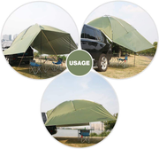 REDCAMP Waterproof Car Awning Sun Shelter, Portable Auto Canopy Camper Trailer Sun Shade for Camping, Outdoor, SUV, Beach Beige/Army Green