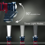 Outdoor Pro Gear Patriotic American Flag Super Bright LED Headlamp Flashlight - Brightest Spotlight Headlight