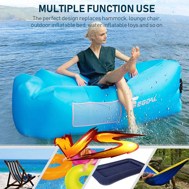 Auto Inflatable Couch Air Mattress Sofa Bed Camping Chair Pump Backyard  Lakeside