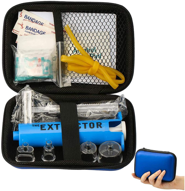 WAEKIYTL Snake Bite Kit, Bee Sting Kit, Emergency First Aid Supplies, Venom Extractor Suction Pump, Bite and Sting First Aid for Hiking, Backpacking and Camping. Includes Bonus CPR Face Shield
