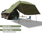 REDCAMP Waterproof Car Awning Sun Shelter, Portable Auto Canopy Camper Trailer Sun Shade for Camping, Outdoor, SUV, Beach Beige/Army Green