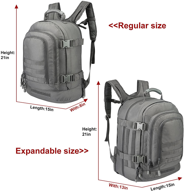 Expandable Backpack 39L-64L Large Military Tactical Bug Out Bag Wth Waist Strap