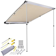 Yescom 4.6X6.6' Car Side Awning Rooftop Pull Out Tent Shelter Pu2000Mm UV50+ Shade SUV Outdoor Camping Travel Beige