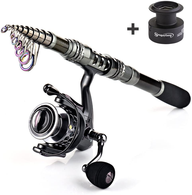 Sougayilang Fishing Rod Combos with Telescopic Fishing Pole Spinning R –  USA Camp Gear