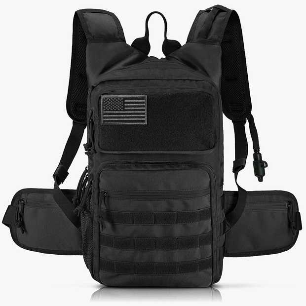 FRTKK Tactical Hydration Pack Backpack, Military Molle Water Backpack Daypack for Hiking, Running, Cycling, Climbing, Hunting, Fishing
